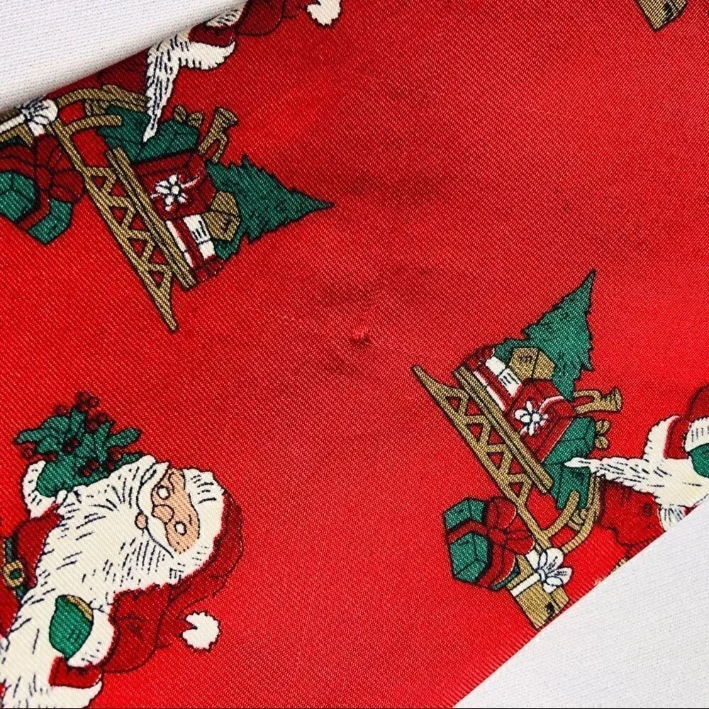 WEMBLEY🎅🏻Pure Silk Red Santa Claus Christmas Tie
